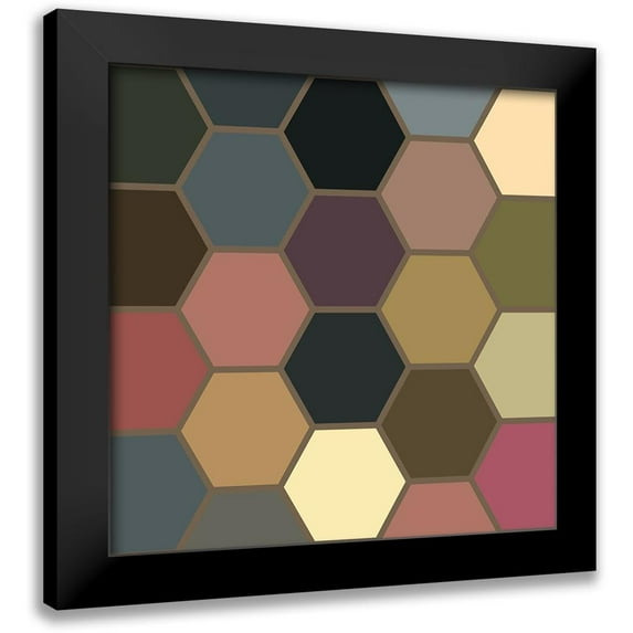 Grayscale 12x12 Black Modern Framed Museum Art Print Titled - Soft Hive IX