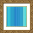 thumbnail image 1 of Grayscale 12x12 Gold Ornate Wood Framed with Double Matting Museum Art Print Titled - Pinstripes II, 1 of 4