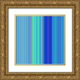 thumbnail image 1 of Grayscale 12x12 Gold Ornate Wood Framed with Double Matting Museum Art Print Titled - Pinstripes I, 1 of 4
