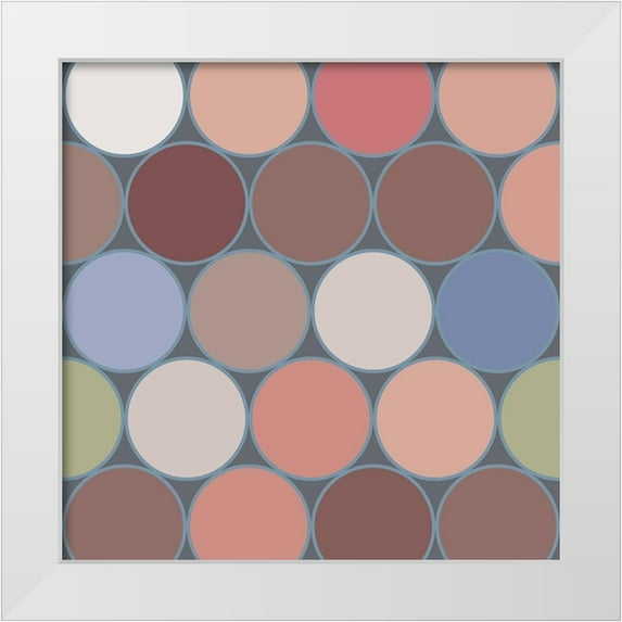 Grayscale 12x12 White Modern Wood Framed Museum Art Print Titled - Soft Circles I