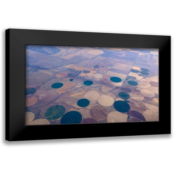 Grayscale 14x10 Black Modern Framed Museum Art Print Titled - Crop Circles I