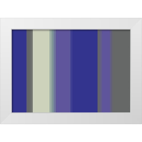 Grayscale 14x11 White Modern Wood Framed Museum Art Print Titled - Cool Stripes V
