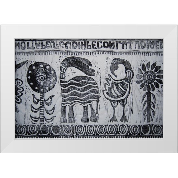 Grayscale 14x11 White Modern Wood Framed Museum Art Print Titled - Otomé