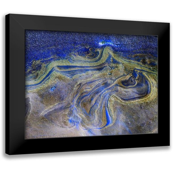 Grayscale 14x12 Black Modern Framed Museum Art Print Titled - Inverted Sand VI