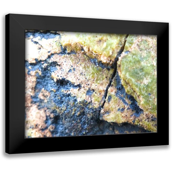 Grayscale 14x12 Black Modern Framed Museum Art Print Titled - Jade Aggregate I