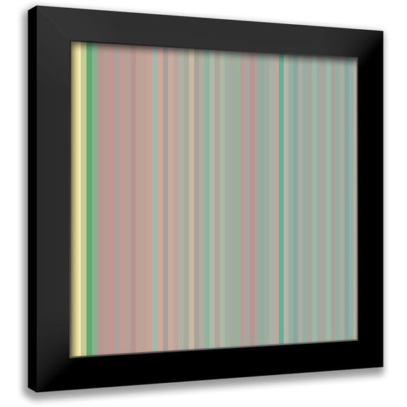 Grayscale 15x15 Black Modern Framed Museum Art Print Titled - Pinstripes XXIV