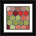 thumbnail image 1 of Grayscale 15x15 Black Ornate Wood Framed with Double Matting Museum Art Print Titled - Bright Circles II, 1 of 4
