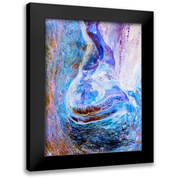 Grayscale 15x18 Black Modern Framed Museum Art Print Titled - Lava Storm III