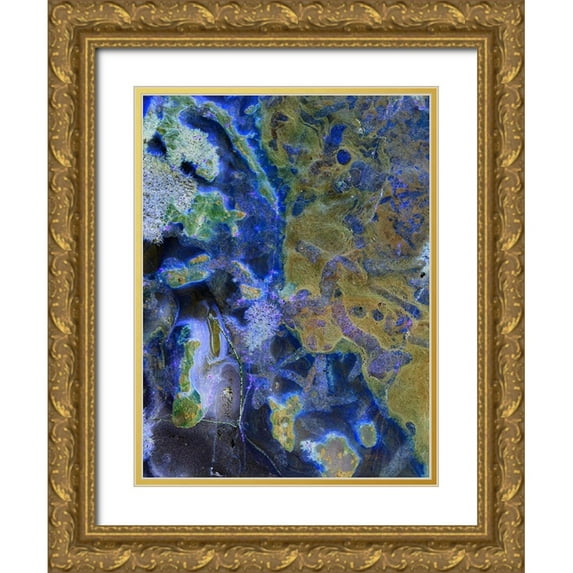 Grayscale 15x18 Gold Ornate Wood Framed with Double Matting Museum Art Print Titled - Inverted Sand I