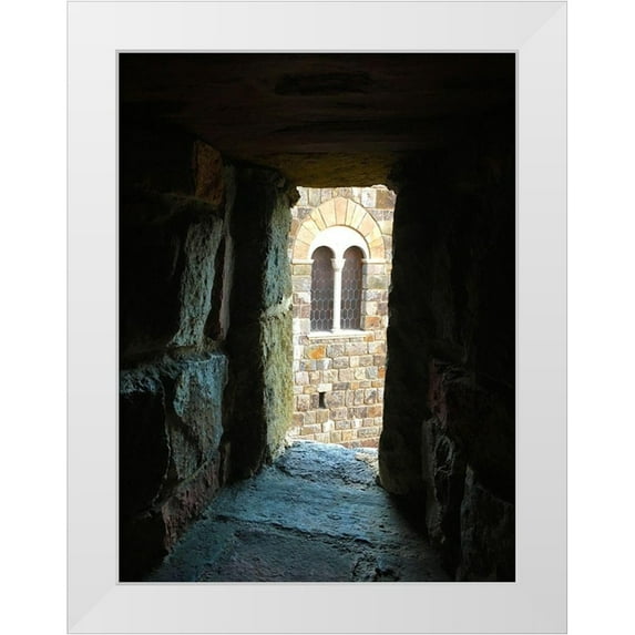 Grayscale 15x18 White Modern Wood Framed Museum Art Print Titled - Dark Path I