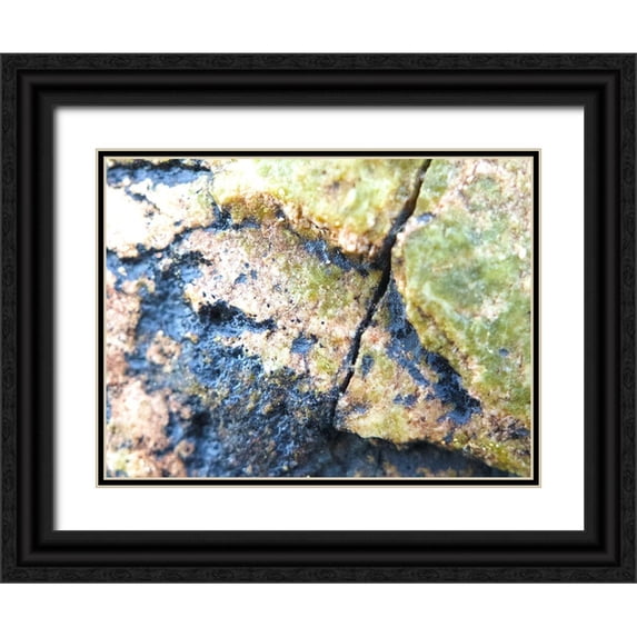 Grayscale 18x15 Black Ornate Wood Framed with Double Matting Museum Art Print Titled - Jade Aggregate I
