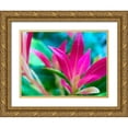 thumbnail image 1 of Grayscale 18x15 Gold Ornate Wood Framed with Double Matting Museum Art Print Titled - Pink Leaves I, 1 of 4