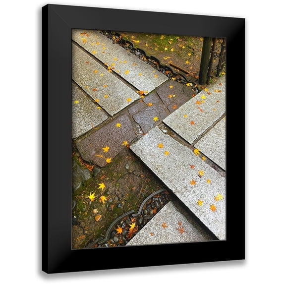 Grayscale 19x24 Black Modern Framed Museum Art Print Titled - Japanese Stone Path I