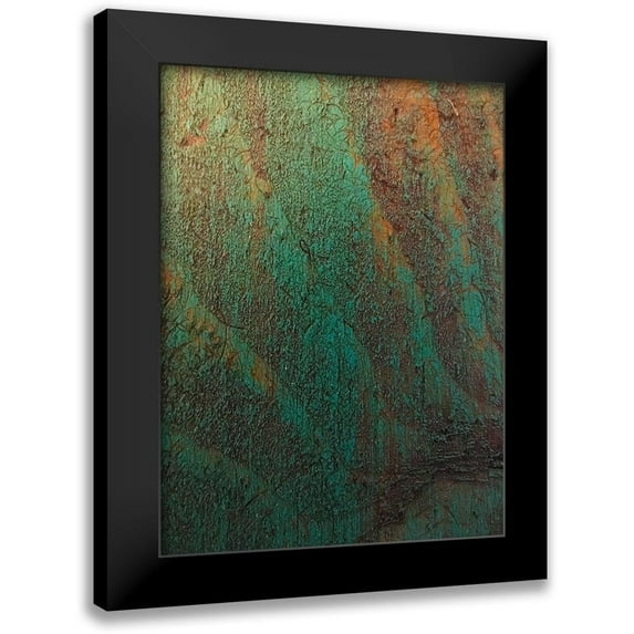Grayscale 19x24 Black Modern Framed Museum Art Print Titled - Painted Wood Panel I