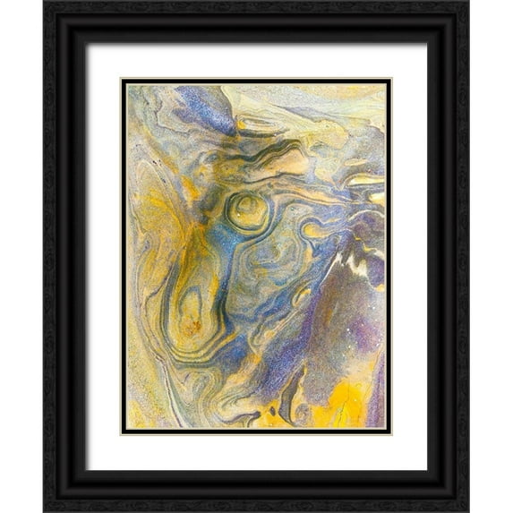 Grayscale 19x24 Black Ornate Wood Framed with Double Matting Museum Art Print Titled - Eroded Sandstone II