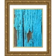 thumbnail image 1 of Grayscale 19x24 Gold Ornate Wood Framed with Double Matting Museum Art Print Titled - Turquoise Paint I, 1 of 4