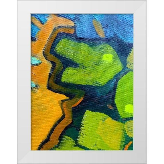 Grayscale 19x24 White Modern Wood Framed Museum Art Print Titled - Black Outlines III