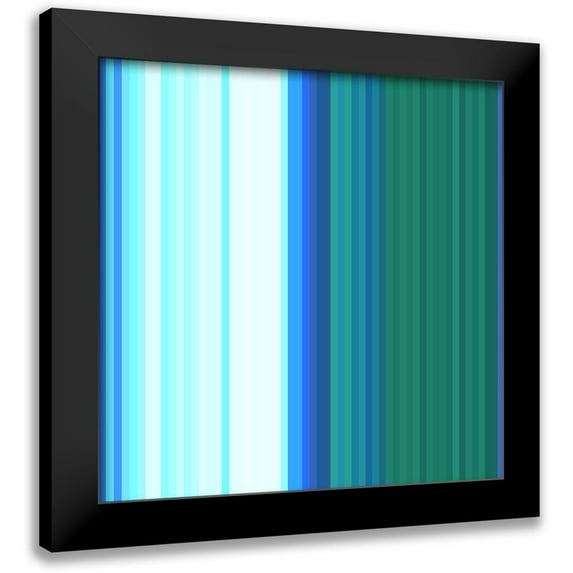 Grayscale 20x20 Black Modern Framed Museum Art Print Titled - Pinstripes XXIX