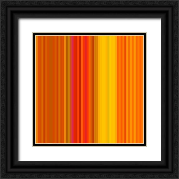 Grayscale 20x20 Black Ornate Wood Framed with Double Matting Museum Art Print Titled - Pinstripes XIX