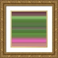 thumbnail image 1 of Grayscale 20x20 Gold Ornate Wood Framed with Double Matting Museum Art Print Titled - Green Pinstripes II, 1 of 4