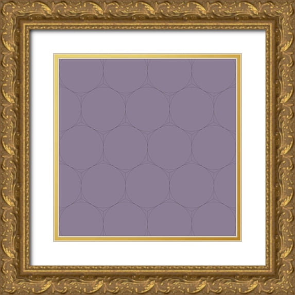 Grayscale 20x20 Gold Ornate Wood Framed with Double Matting Museum Art Print Titled - Isometric Hive VIII