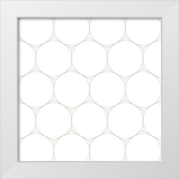 Grayscale 20x20 White Modern Wood Framed Museum Art Print Titled - Isometric Hive VI