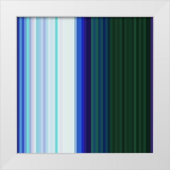 Grayscale 20x20 White Modern Wood Framed Museum Art Print Titled - Pinstripes V