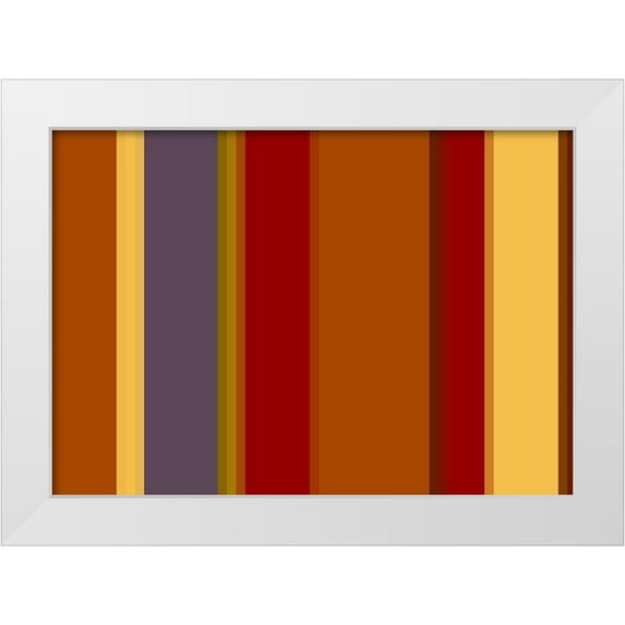 Grayscale 24x18 White Modern Wood Framed Museum Art Print Titled - Warm Stripes II