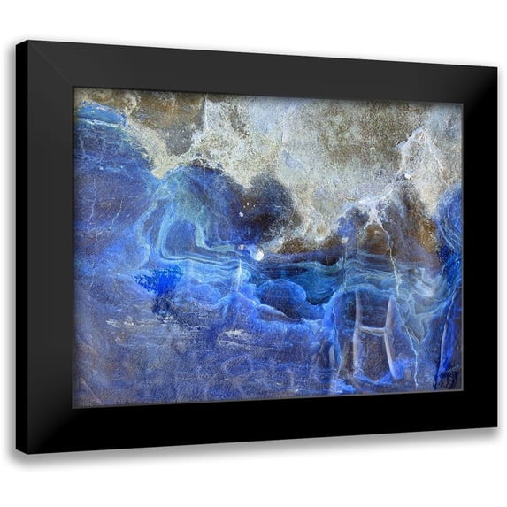 Grayscale 24x19 Black Modern Framed Museum Art Print Titled - Blue Ribbons I