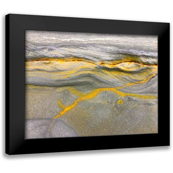 Grayscale 24x19 Black Modern Framed Museum Art Print Titled - Eroded Sandstone III