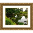 thumbnail image 1 of Grayscale 24x19 Gold Ornate Wood Framed with Double Matting Museum Art Print Titled - Pagoda Garden I, 1 of 4