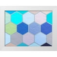 thumbnail image 1 of Grayscale 24x19 White Modern Wood Framed Museum Art Print Titled - Hexagon Textures VII, 1 of 4