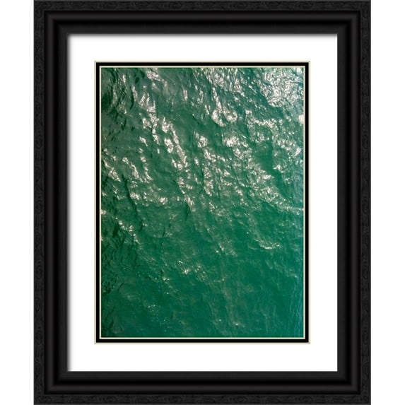 Grayscale 25x32 Black Ornate Wood Framed with Double Matting Museum Art Print Titled - Waves I