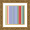 thumbnail image 1 of Grayscale 26x26 Gold Ornate Wood Framed with Double Matting Museum Art Print Titled - Pinstripes XVI, 1 of 4