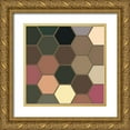 thumbnail image 1 of Grayscale 26x26 Gold Ornate Wood Framed with Double Matting Museum Art Print Titled - Soft Hive XIV, 1 of 4