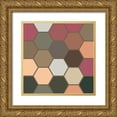 thumbnail image 1 of Grayscale 26x26 Gold Ornate Wood Framed with Double Matting Museum Art Print Titled - Soft Hive XVII, 1 of 4