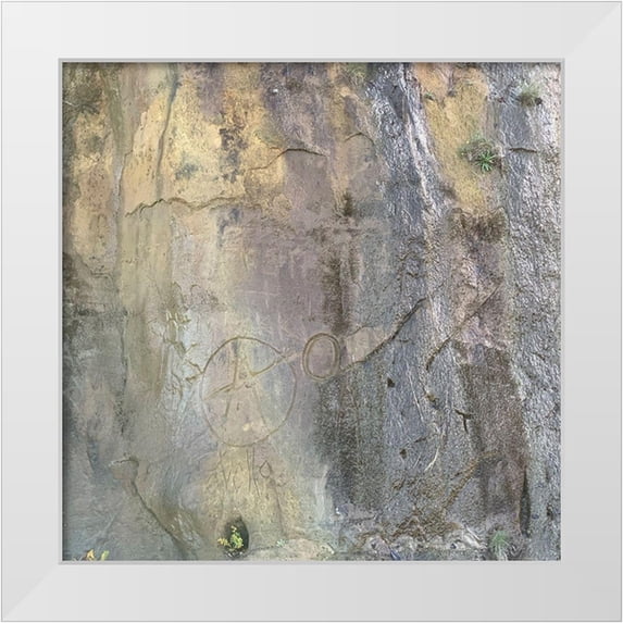 Grayscale 26x26 White Modern Wood Framed Museum Art Print Titled - Sand Wall VII