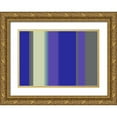 thumbnail image 1 of Grayscale 32x24 Gold Ornate Wood Framed with Double Matting Museum Art Print Titled - Cool Stripes II, 1 of 4