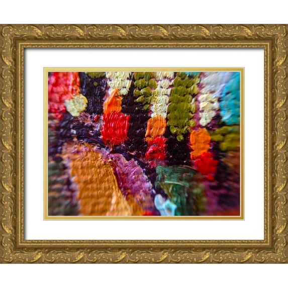 Grayscale 32x25 Gold Ornate Wood Framed with Double Matting Museum Art Print Titled - Paint Closeup VI
