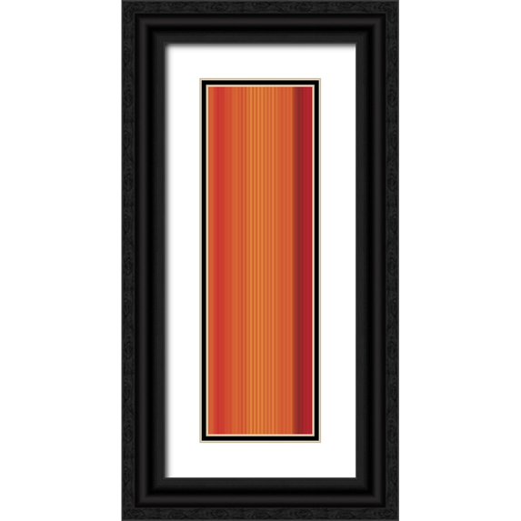 Grayscale 7x14 Black Ornate Wood Framed with Double Matting Museum Art Print Titled - Stripe Totem VIII