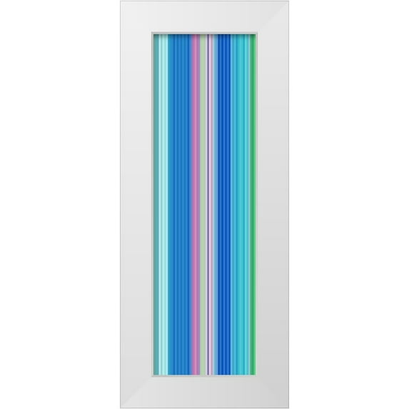 Grayscale 7x14 White Modern Wood Framed Museum Art Print Titled - Stripe Totem III