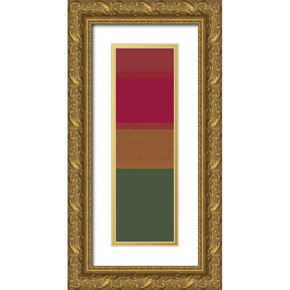 Grayscale 8x18 Gold Ornate Wood Framed with Double Matting Museum Art Print Titled - Totem I