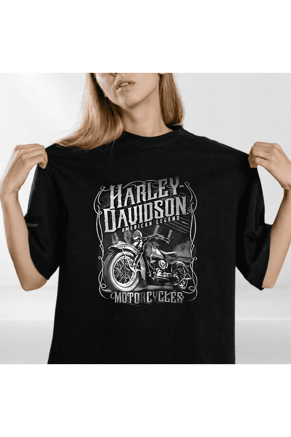 Grayscale Motorcycle Heritage Graphic T-shirt Classic Biker Style,for men and women up to 4XL