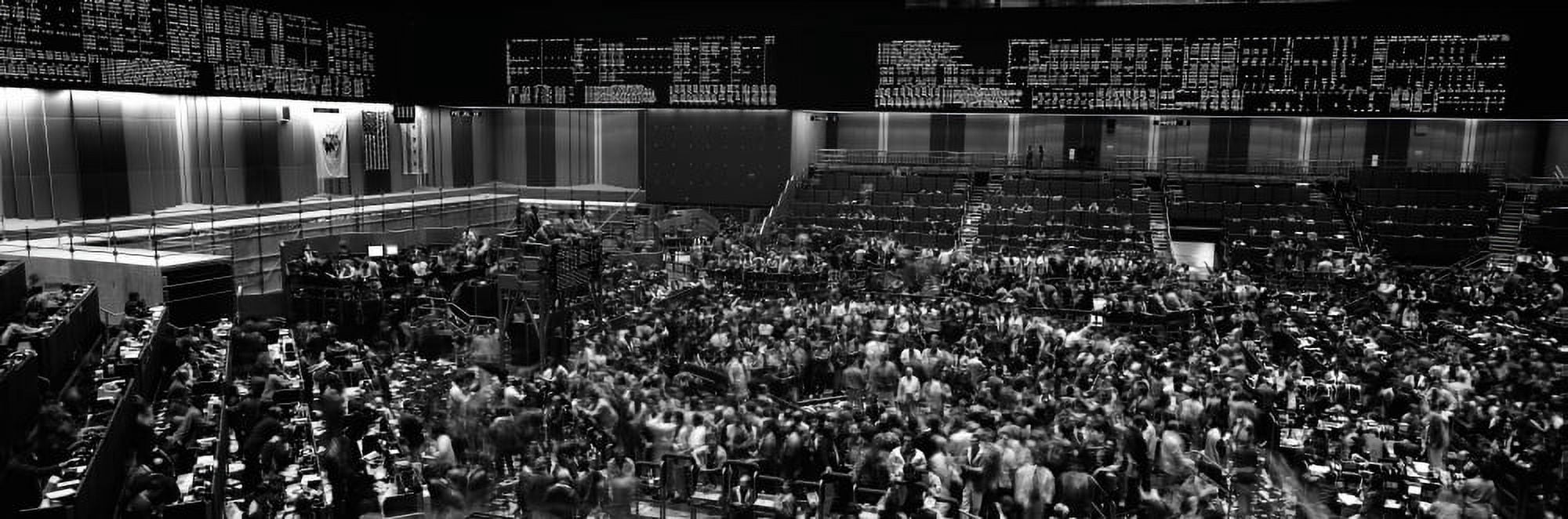 Grayscale panoramic view of Chicago Mercantile Exchange Canvas Art - Panoramic Images (27 x 9)