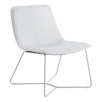 Grayson Accent Chair in White Faux Leather and White Base