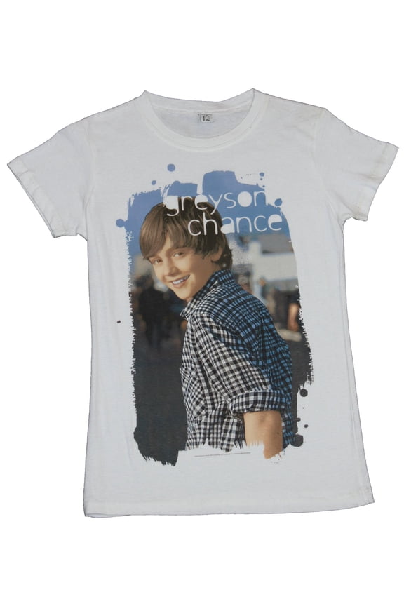 Grayson Chance Girls Juniors T-Shirt - Cute Head Turned Photo Image