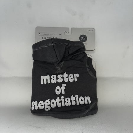 Grayson Pup Negotiation Short Sleeve Dog Hoodie XS - Dark Gray