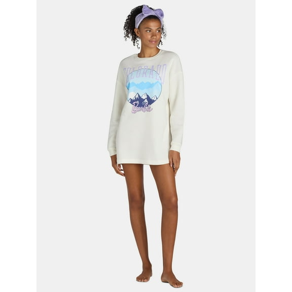 Grayson Social Colorado Barbie Junior's Sleep Dress and Cozy Headband 2-piece Set, Sizes S-3X