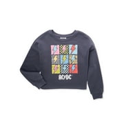 Grayson Social Girls ACDC Graphic Crewneck Sweatshirt with Long Sleeves, Sizes 4/5-14/16 & Plus