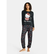 GRAYSON SOCIAL Hello Kitty Women's Happy Holidays Sleep Tee and Joggers Pajama Set, 2-Piece, Sizes S-3X
